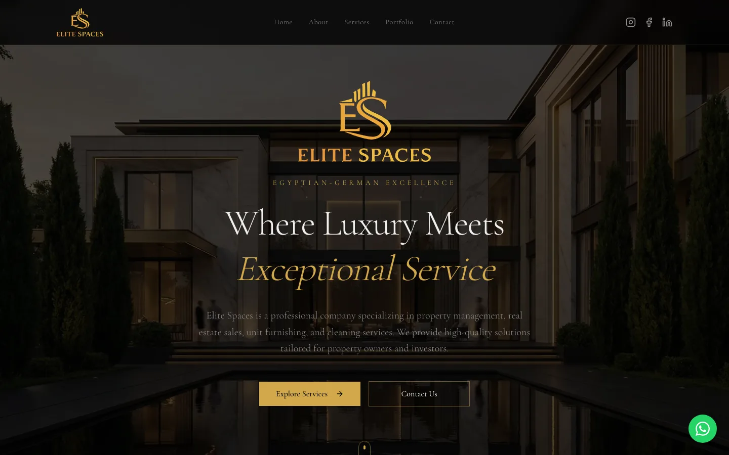 Elite Spaces - desktop view 1